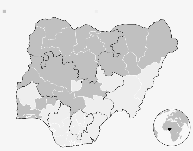 Buhari Wins Second Term - Silhouette Map Of Nigeria, transparent png download