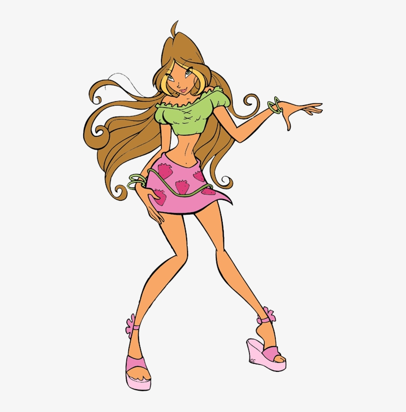 Clipped By Cartoon Clipart - Winx Club Flora, transparent png download