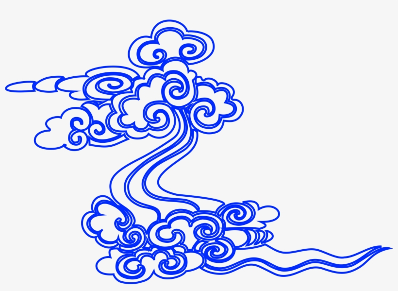 Linear Cloud Auspicious Vector Png And Image - Illustration, transparent png download