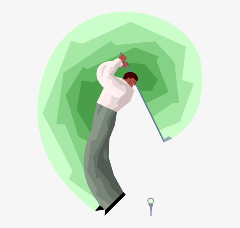 Vector Illustration Of Sport Of Golf Golfer Teeing - Illustration, transparent png download