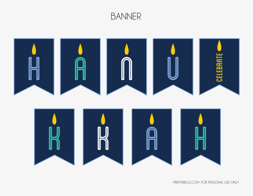 Pin It - Hanukkah Banner Printable, transparent png download
