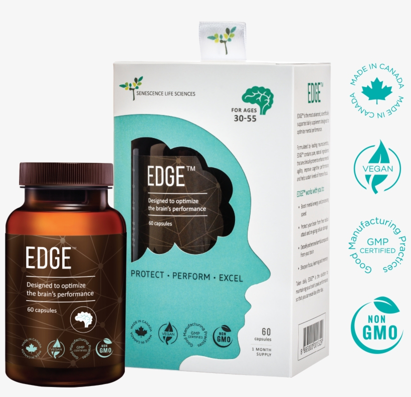 Edge™ Brain Supplement - Bottle, transparent png download
