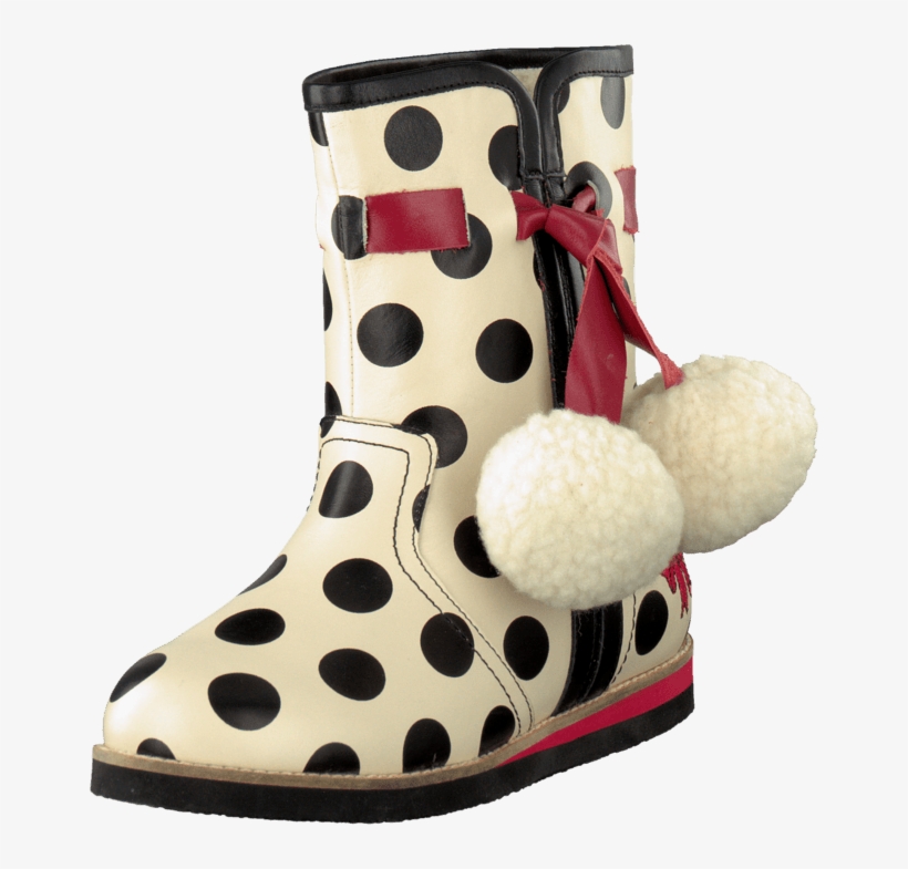 412814-18 Cecilia White/black Dots - Shoe, transparent png download