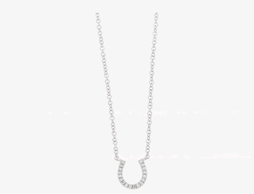 Love & Luck 14ct White Gold Diamond Horseshoe Necklace - Chain, transparent png download
