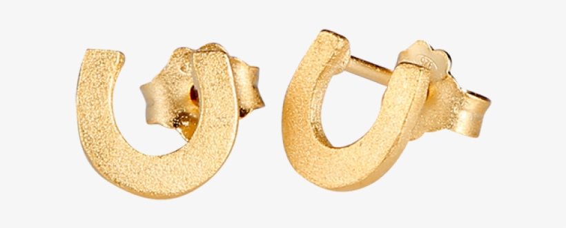 Cool Horseshoe Ear Studs In Gold Plated Silver - Earrings, transparent png download