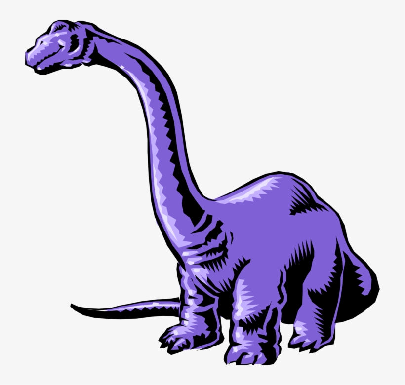 Vector Illustration Of Cartoon Purple Brontosaurus - Dinosaur Clip Art, transparent png download