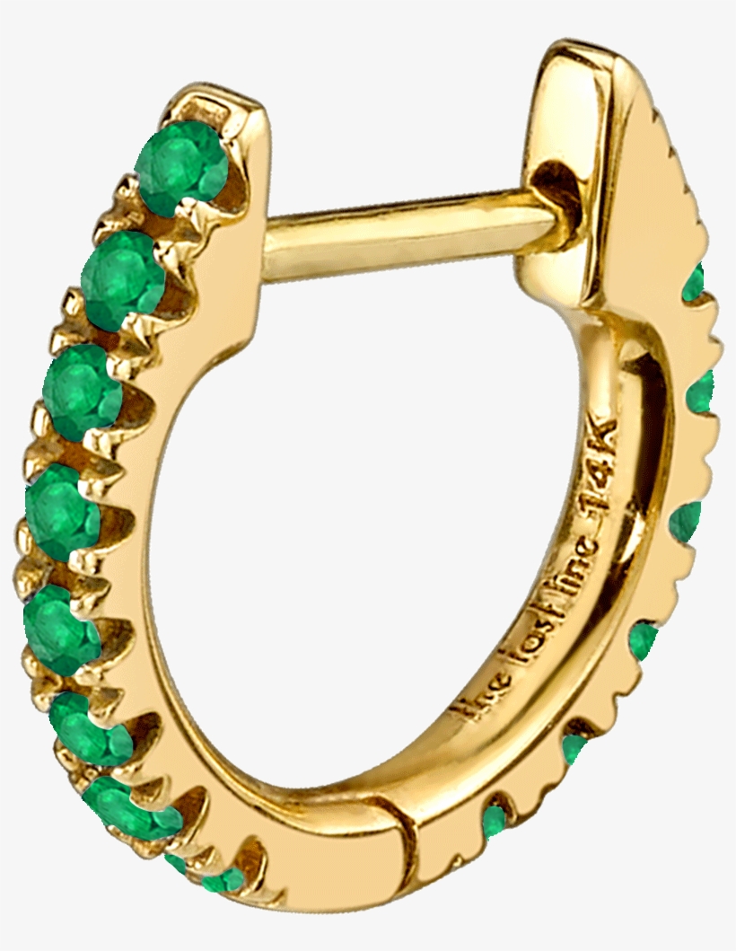 Medium Tsavorite Huggie Earring - Earring, transparent png download