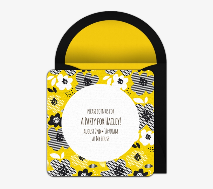 Flower Sketch Online Invitation - Circle, transparent png download