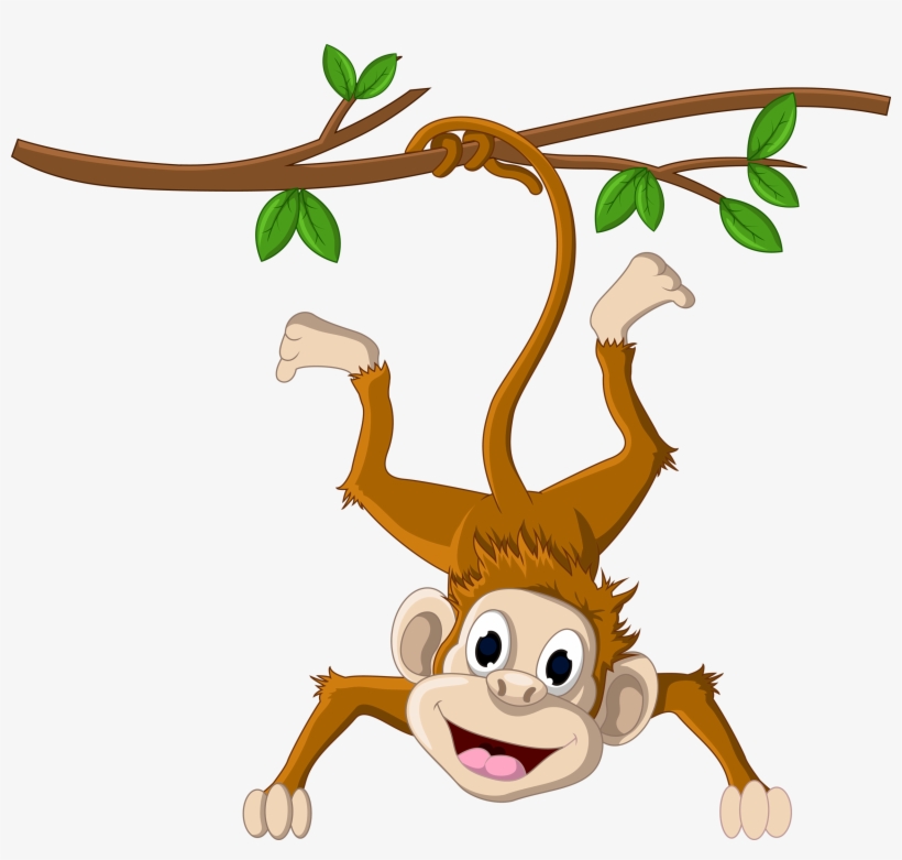 Clip Black And White Download Monkey Hanging From A - Обезьяна Картинка Png, transparent png download