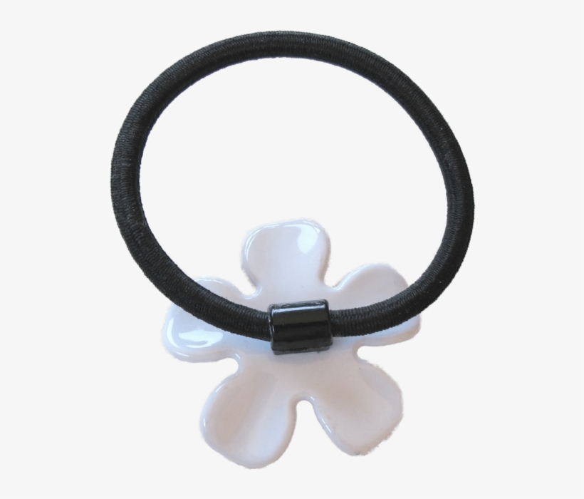 Chanel White Camelia & Black Logo Hair Tie Vip - Choker, transparent png download