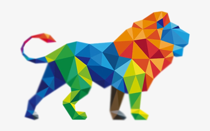 Di Sana Perlu Cara Membuat Desain Grafis Tentang Layang-layang - Lion Polygon, transparent png download