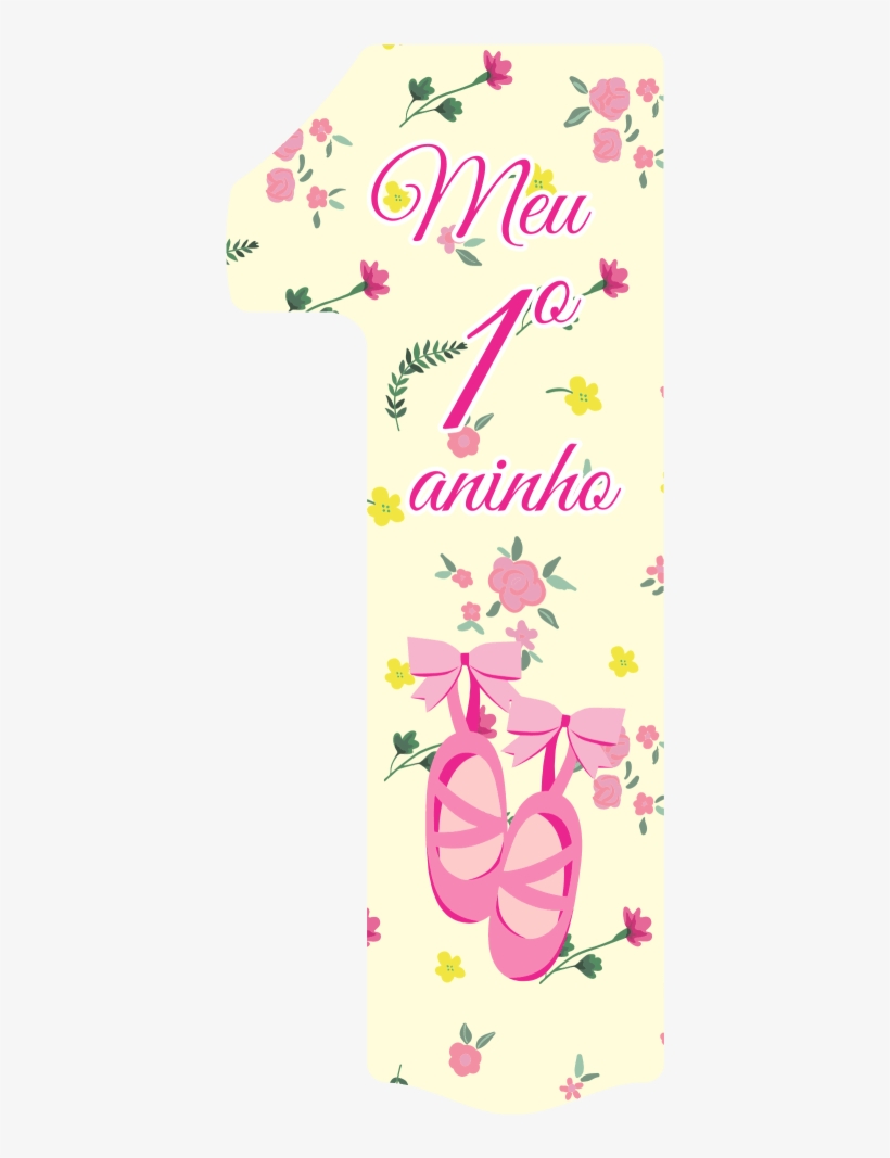 Adesivo Meu Primeiro Aninho Sapatilha Bailarina - Mobile Phone, transparent png download