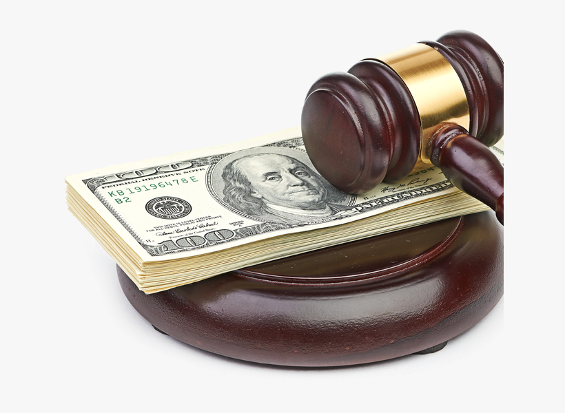 A Stack Of Money On A Judge's Gavel - Punitive Damages, transparent png download
