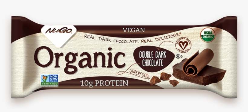 Nugo Organic Double Dark Chocolate Bar, transparent png download