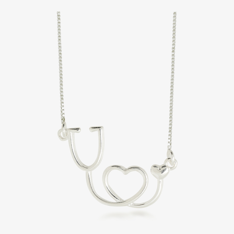 Colar De Estetoscópio Em Prata - Chain, transparent png download