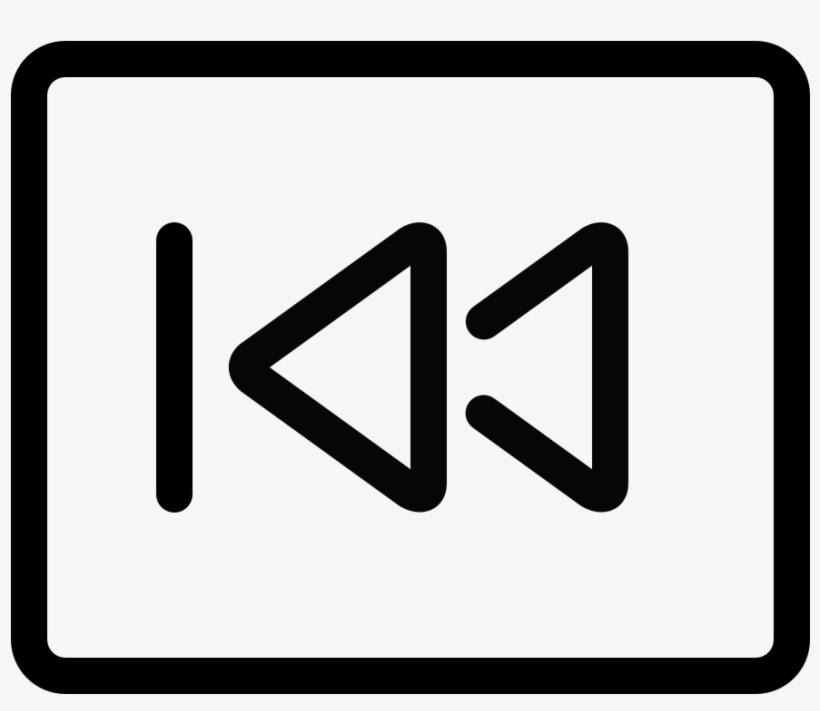 Multimedia Player Rewind Beginning Rectangle - Rewind Mono Png, transparent png download