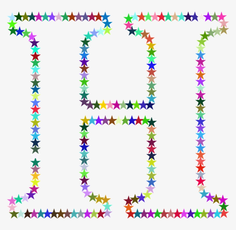 H Letter In Multi Stars Png Image - Clipart Buchstabe H Regenbogen, transparent png download