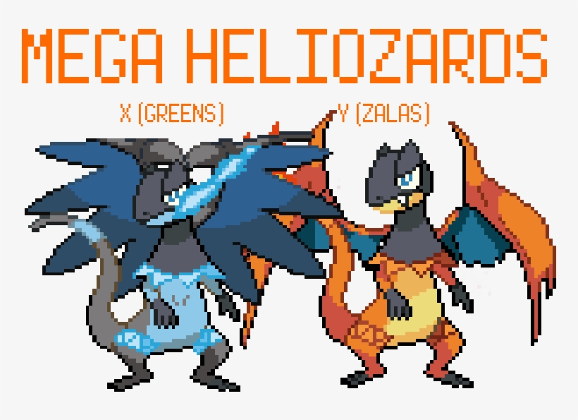 “ Me And Zala Had A Contest To Make The Best Mega Heliozard - Cartoon, transparent png download