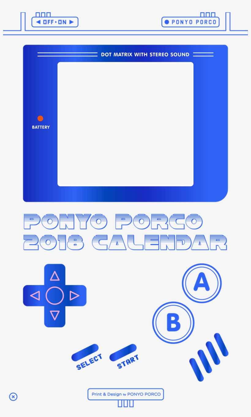 Ponyo Porco主機與去年的年曆大小相當。 - Game Boy Clip Art, transparent png download