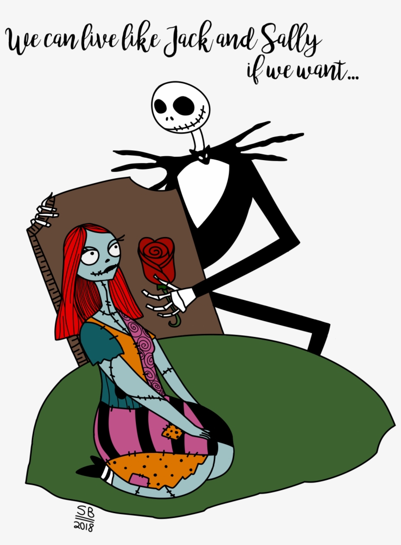 Jack And Sally For My Bf ♥ - Cartoon, transparent png download
