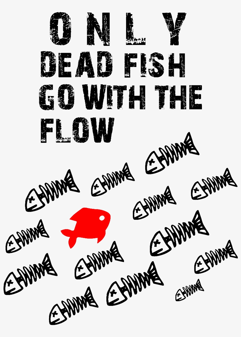 Model Image T Shirt - Cartoon Fish Skeleton, transparent png download