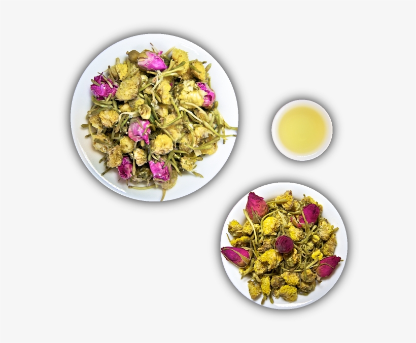 Wild Chrysanthemum, Chinese Rose, And Japanese Honeysuckle - Bouquet, transparent png download