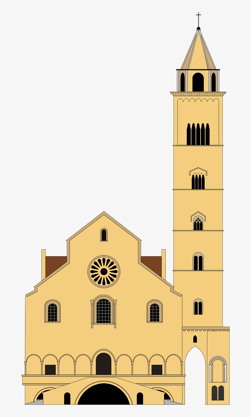 Church Architecture Building - Cattedrale Di Trani Disegno, transparent png download