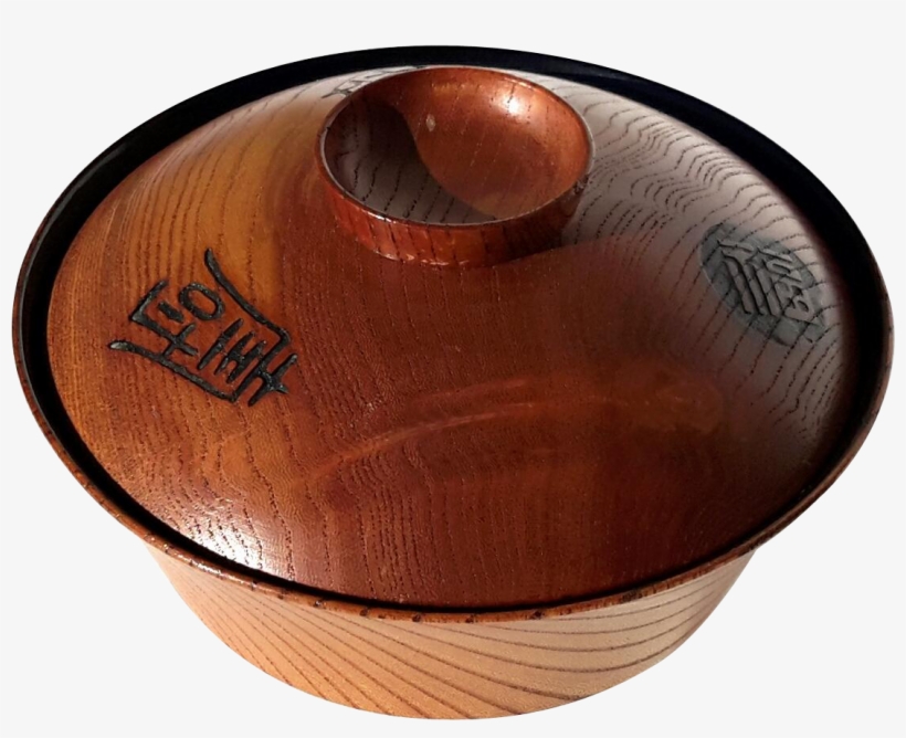 Vintage Japanese Wooden Covered Rice Bowl With Lacquered - Hardwood, transparent png download