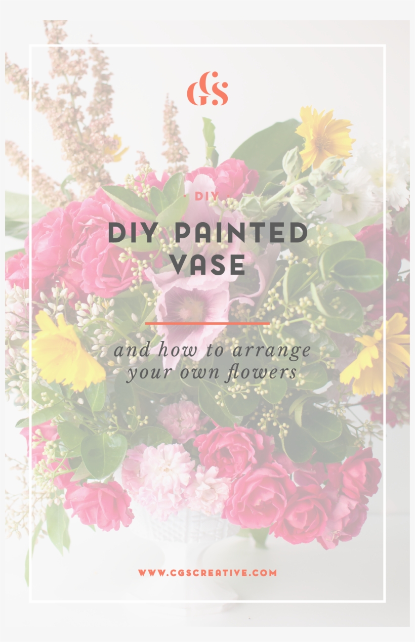 Diy Painted Vase And How To Arrange Your Own Flowers, transparent png download
