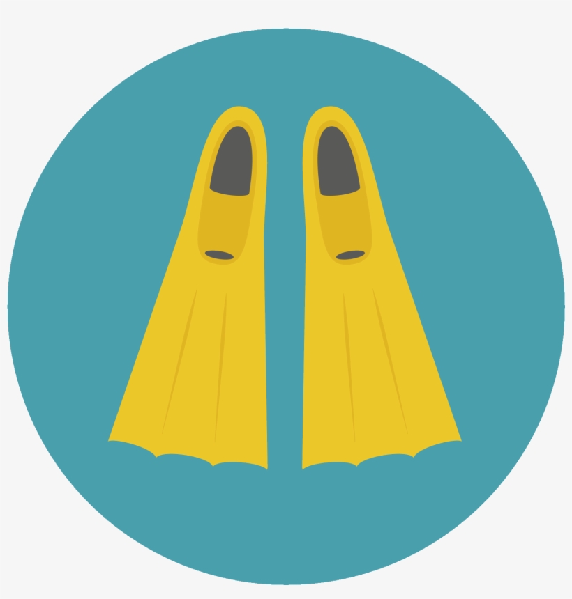 It Is A Pair Of Flippers, With A Oval Section On The - Flipper Icon, transparent png download