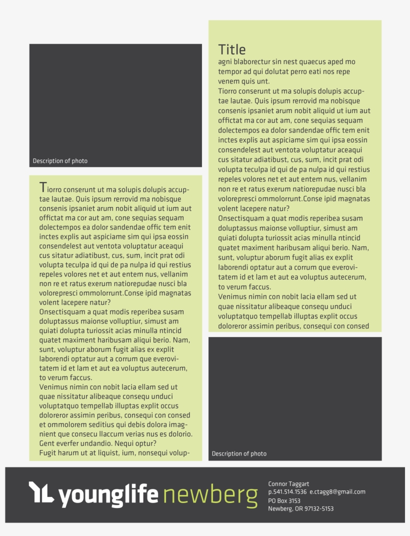 I Made This Newsletter Template For Newberg Young Life - Young Life, transparent png download