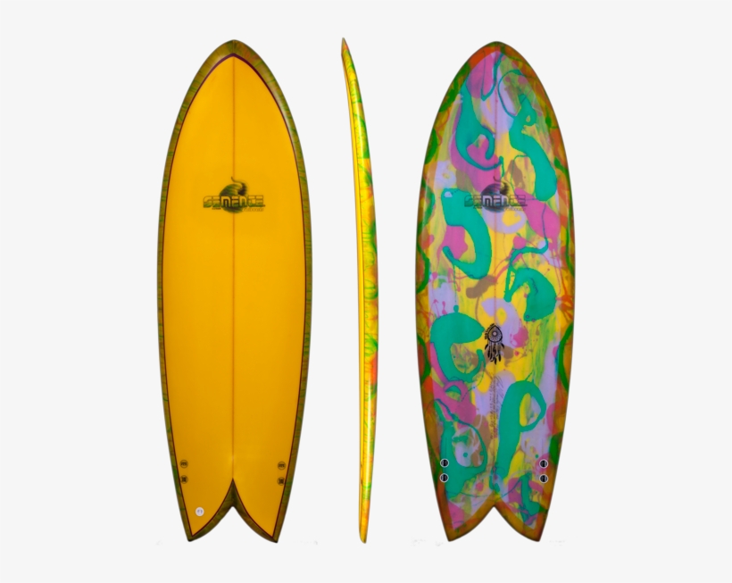 Retro Twin Fin Surfboard, transparent png download