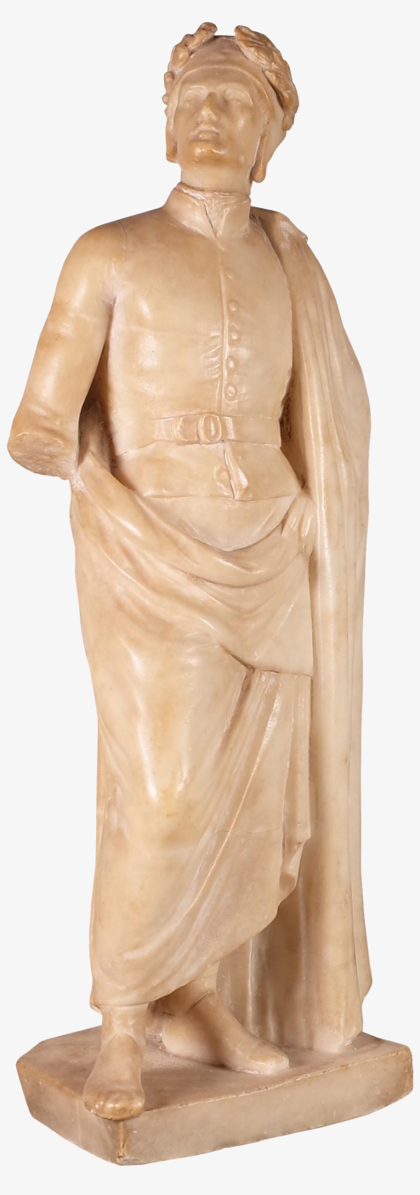Alabaster Model Of Classical Roman Figure In Cloak - Statue, transparent png download