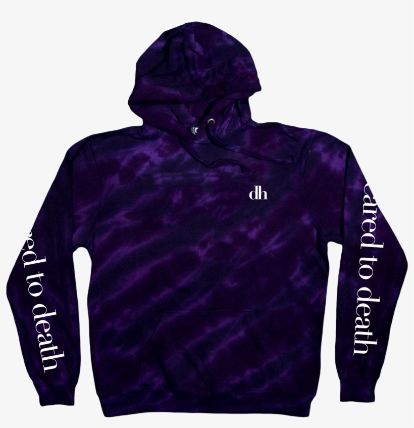 'scared To Death' Custom Dyed Hoodie - Hoodie, transparent png download