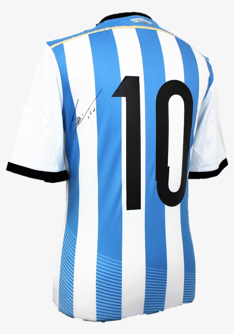 Lionel Messi Signed Argentina 2014 2015 Home Shirt - Backpack, transparent png download