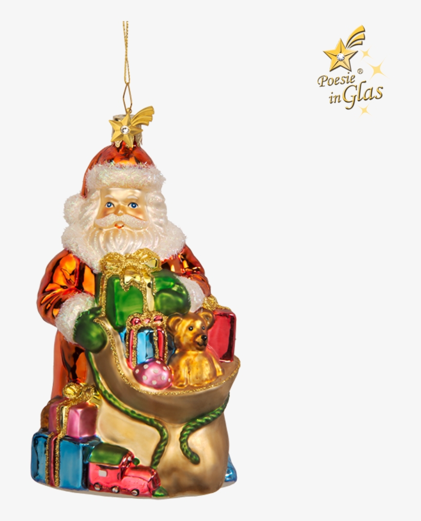 Santa Claus With Gift Bag - Christmas Ornament, transparent png download