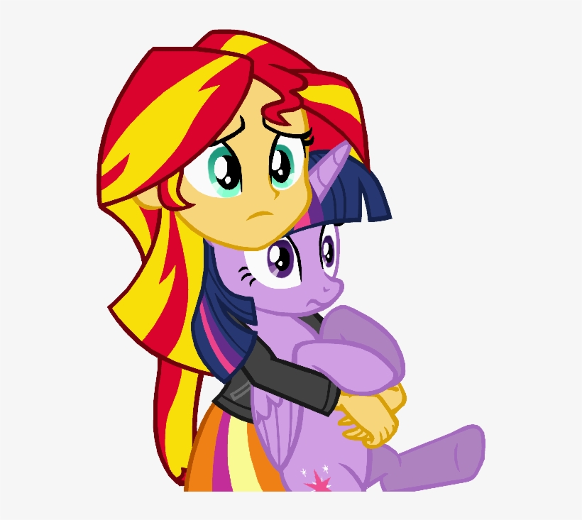 Sunset Shimmer And Twilight Sparkle Hug