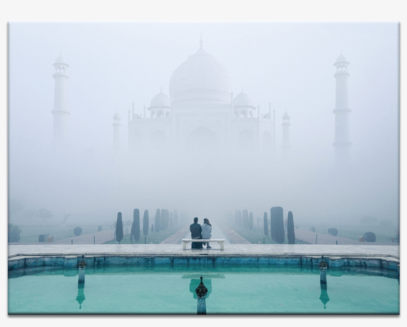 Misty Taj Mahal - Gerahmtes Leinwandbild Taj Mahal Der Liebe World Menagerie, transparent png download