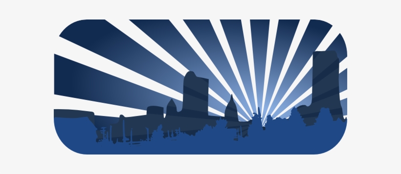Blue City Scene Clip Artcartoon City Buildings Png - City Skyline Clip Art, transparent png download