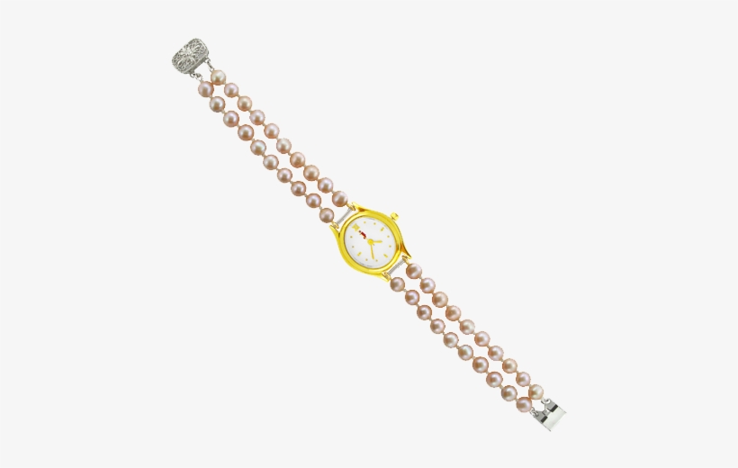 Jpearls Jpjl-109 Two String Pink Pearl Watch - Bracelet, transparent png download
