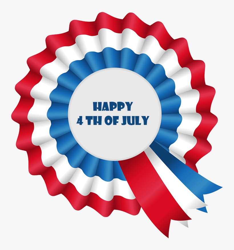 Happy Fourth Of July Greeting - Red White Blue Rosette, transparent png download