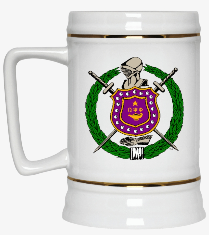 Omega Psi Phi Beer Stein 22oz - Official Omega Psi Phi Crest, transparent png download