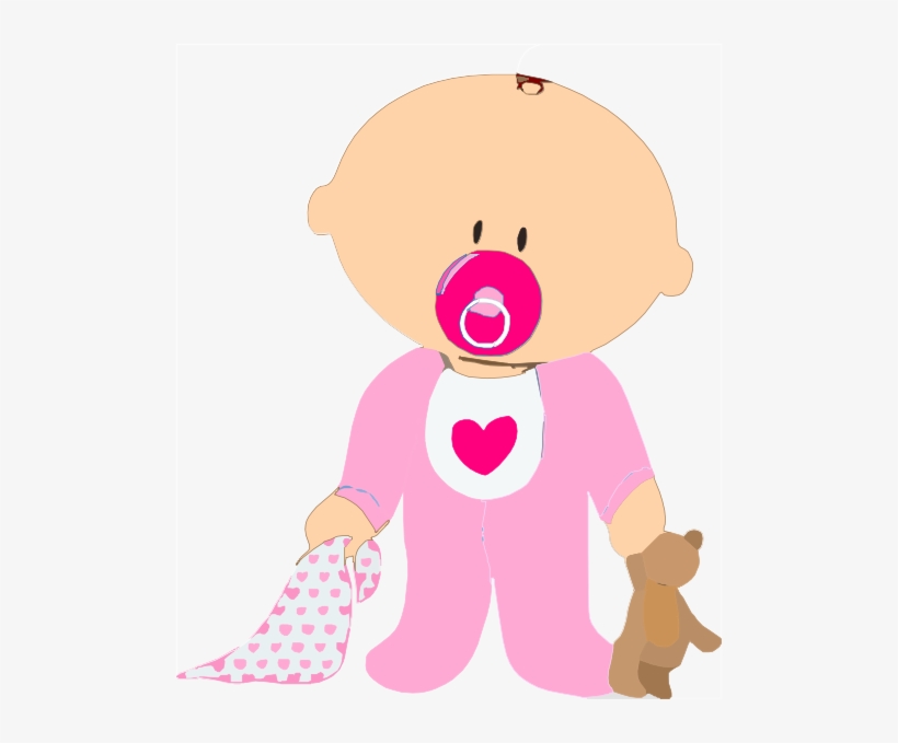 Baby Girl Png - Baby With Pacifier Clipart, transparent png download