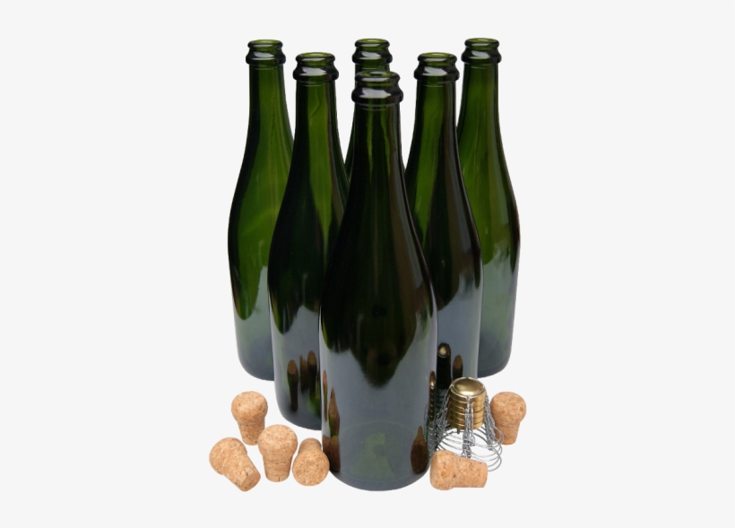 Pack Of 6 Champagne Bottles With Traditional Corks - Sparkling Wine Cork Homebrewing, transparent png download
