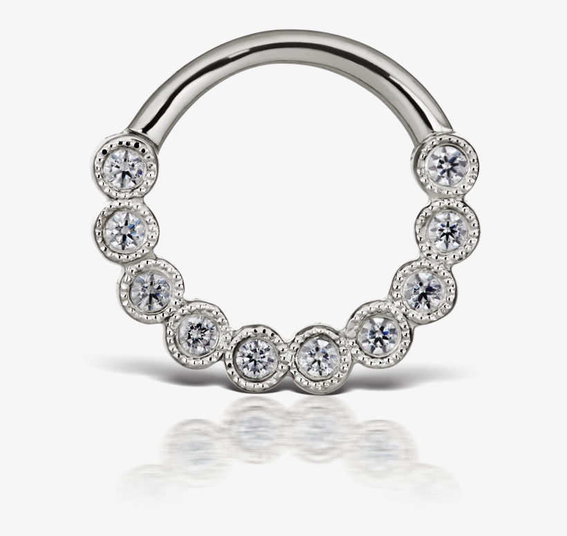 Scalloped Edge Horizontal Eternity Clicker Daith Piercing - Bracelet, transparent png download