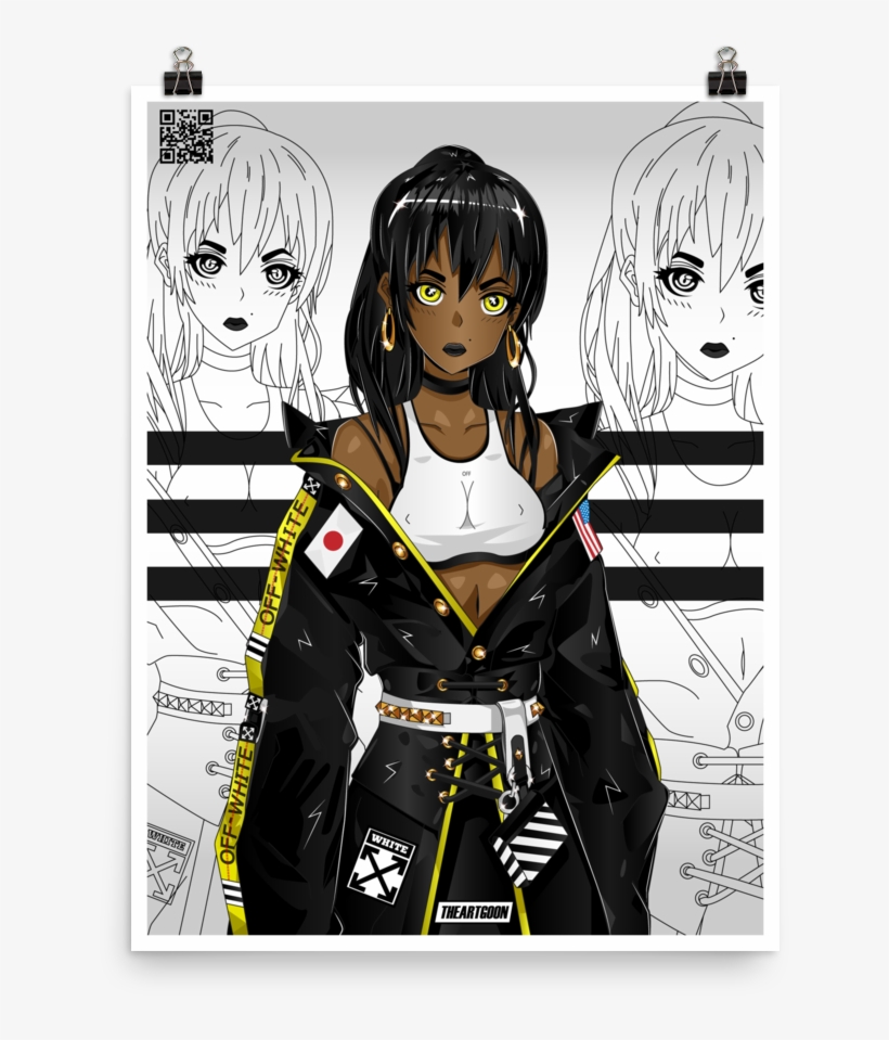 Off White Anime Girl, transparent png download