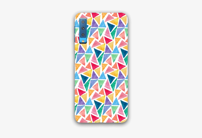 Watercolor Triangles Pattern Samsung A7 2018 Mobile - Mobile Phone, transparent png download