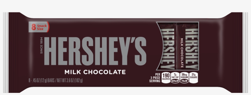 Hershey's Snack Size Milk Chocolate Candy Bars, - Chocolate, transparent png download
