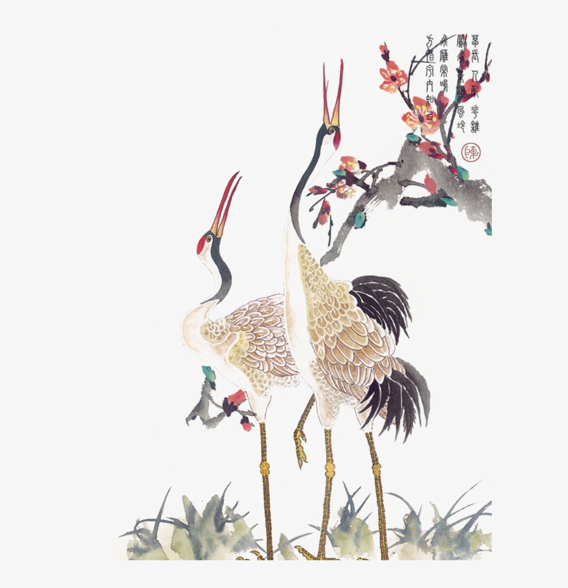 Wind Tattoo Crane Idea Chinese Hd Image Free Png Clipart - Crane Tattoo Designs, transparent png download
