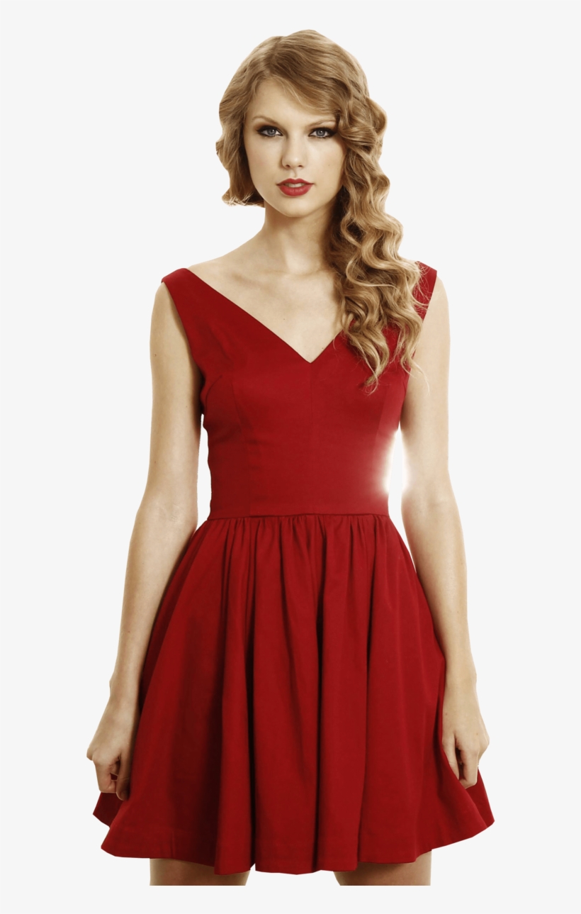 Another Red Dress Taylor Swift - Taylor Swift In A Red Dress, transparent png download